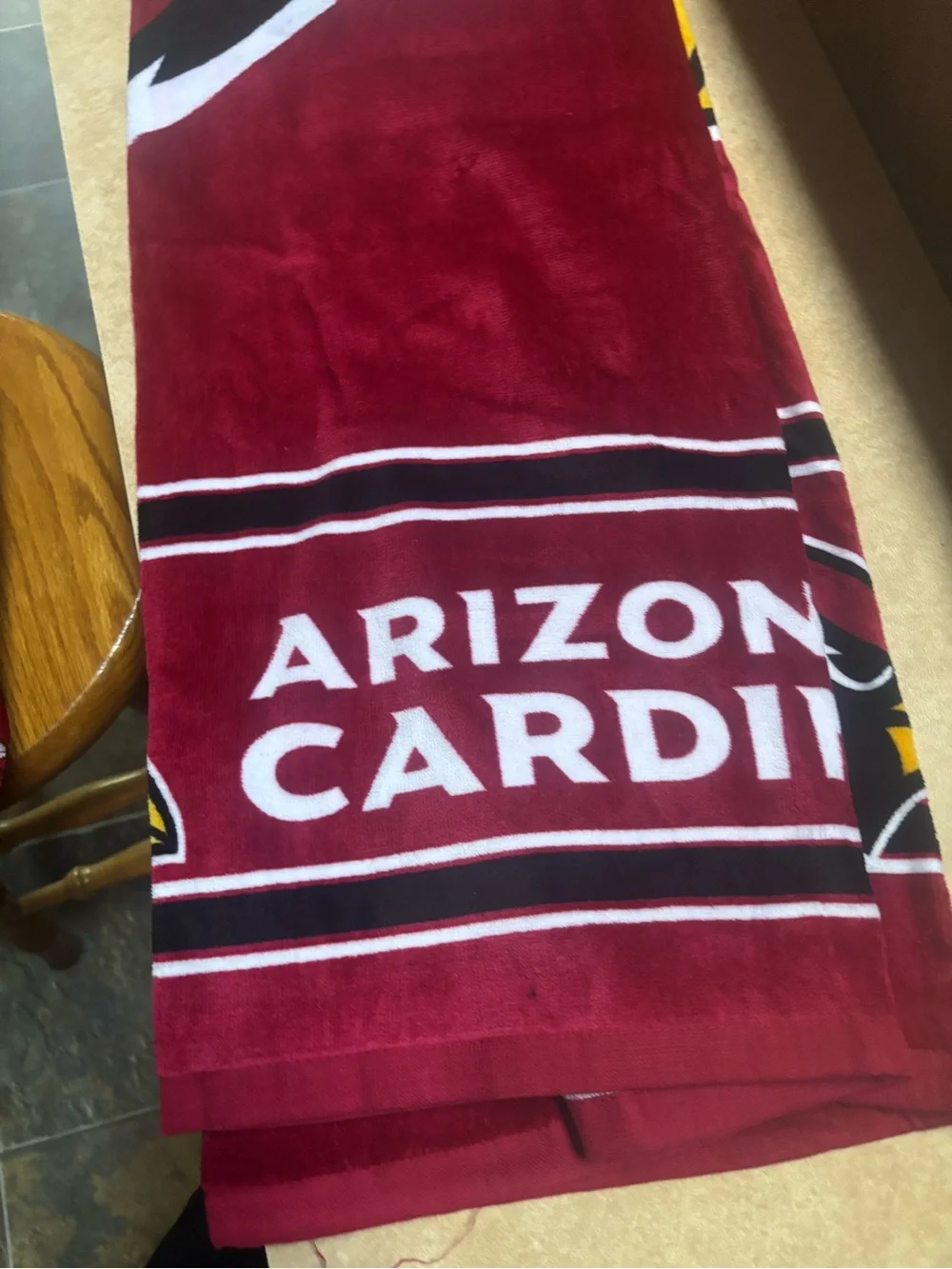 NFL Arizona Cardinals Maroon, White & Gold Beach Towel